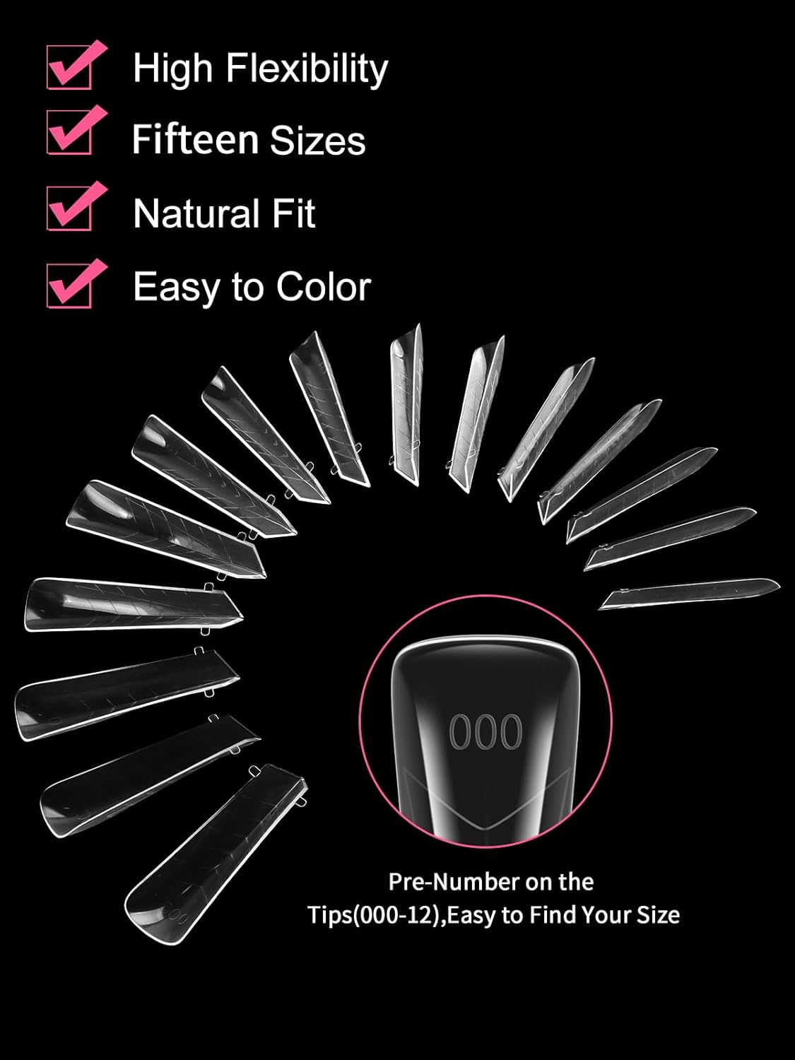 EBANKU Dual Nail Forms for Poly Extension Gel, 150 PCS Clear Claw Nail Molds Reusable 15 Sizes Nail Extension Forms for Builder Gel Manicure Design Salon DIY-BrightBean Baby