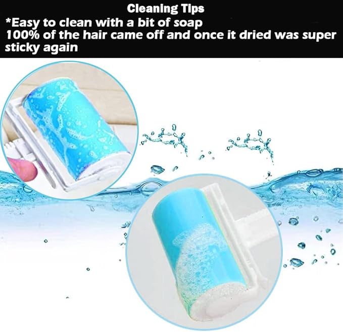 Lint Roller 5 Pack, Reusable Washable Lint Roller Sticky Gel Lint Remover Pet Hair Remover Cleaner for Clothes, Travel Essentials Household Use, Include Large Small Size-BrightBean Baby