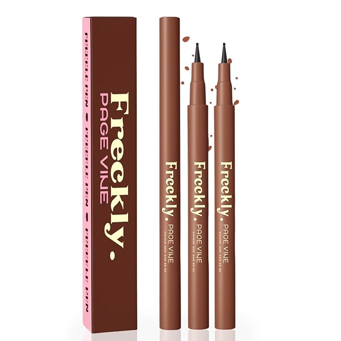 Freckle Pen, Natural Lifelike Fake Freckles Makeup Pen Stamp for Sunkissed Makeup,Magic Faux Freckle Stain Marker Long Lasting Quick Dry - (03DARK+04ESPRESSO)-BrightBean Baby