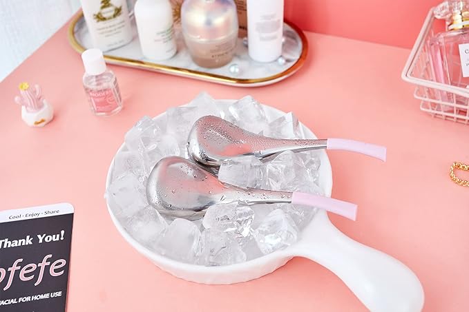 Cryo Sticks Facial Skin Care Ice Globes for Women Face Eyes, Stainless Steel Face Beauty Tools for Girls Ladies, Esthetician Supplies Cooling Spa Globes with Storage Case-BrightBean Baby