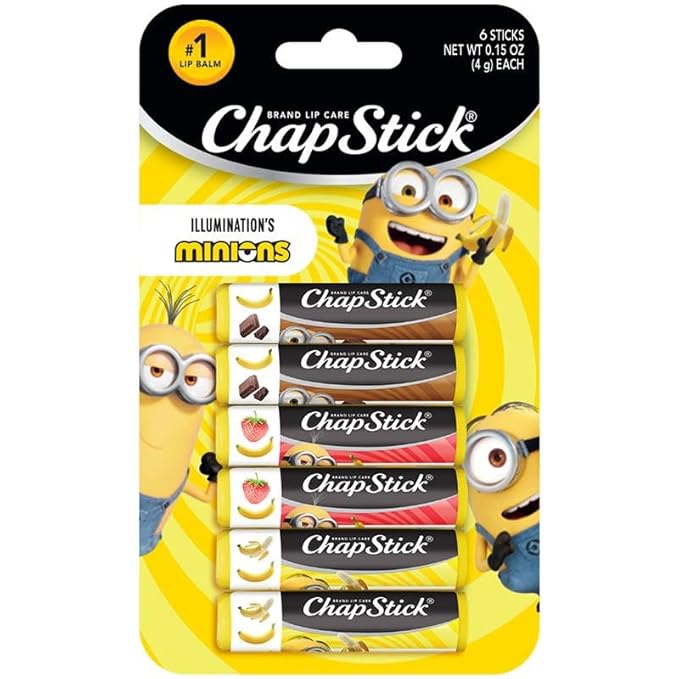 ChapStick Lip Balm, Minions Banana Variety Packs (6 Sticks), Party Favors for Kids, 0.15 Oz Ea-BrightBean Baby