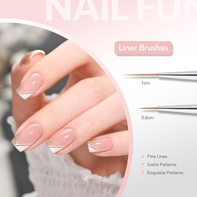 GAOY 6 Pcs Nail Art Brushes, Nail Design Tools for Nail Detail Painting, French Liner and Dotting Pens for Nail DIY-BrightBean Baby