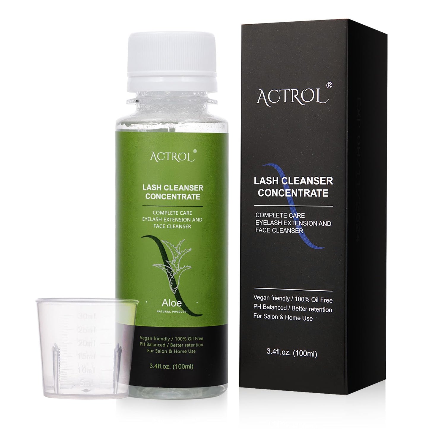 Eyelash Shampoo Concentrate 100ml Lash Extensions Cleanser Concentrate Aloe Foaming Shampoo DIY Paraben & Sulfate Free Wash for Extensions Lashes with Salon Home Care-Makes-BrightBean Baby