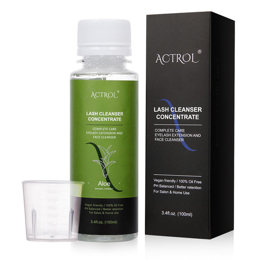 Eyelash Shampoo Concentrate 100ml Lash Extensions Cleanser Concentrate Aloe Foaming Shampoo DIY Paraben & Sulfate Free Wash for Extensions Lashes with Salon Home Care-Makes-BrightBean Baby