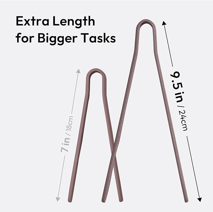 carrotez Silicone Tongs for Cooking, Anti-Slip,Non-Scratch Kitchen Tongs 9.5 inch Silicone Tongs 1Pack - Cocoa