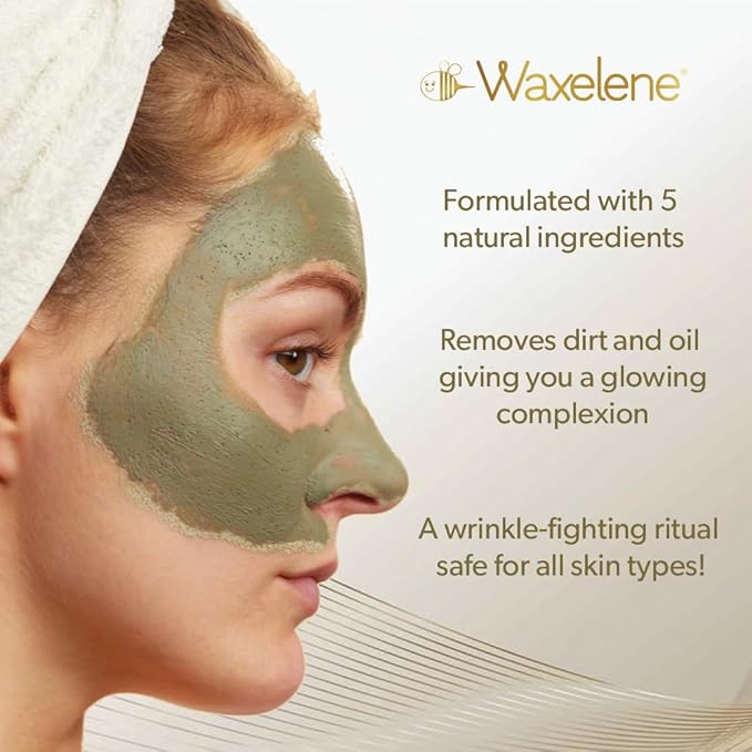 Waxelene Clarifying Mud Mask Dry Blend - Wrinkle Fighting Ritual Cleans Pores Hydrates Nourishes Skin Vitamin C Papaw Bentonite French Green Clay-BrightBean Baby