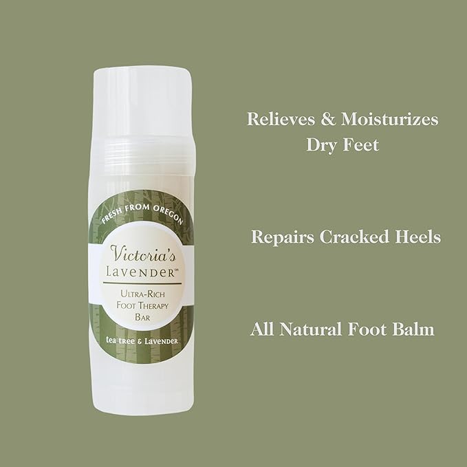 Victoria's Lavender Ultra Rich Foot Balm for Dry Cracked Feet - Heel Repair, Foot Softener Moisturizer with Lavender & Tea Tree Oil, Dry Feet Treatment & Care for Men & Women - Made in the USA - 2.5oz-BrightBean Baby