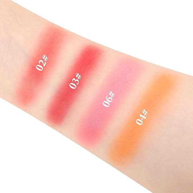 Boobeen Soft Blend Powder Blush for Cheeks, Buildable Color Matte Smooth Blush Palette Compact Blush Powder Makeup, Long-lasting Flush Color, with Mirror and Brush-BrightBean Baby