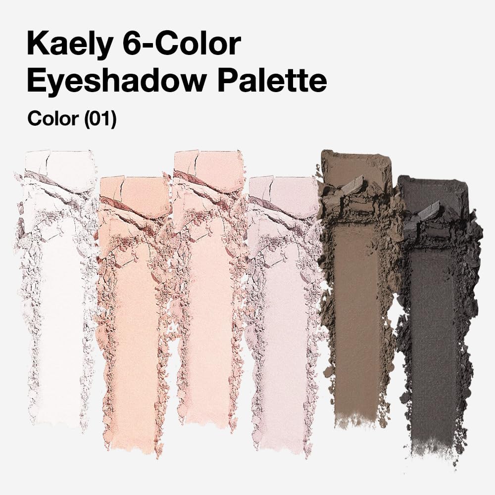 Kaely 6 Color Mini Nude Eyeshadow Palette Makeup, Highly Pigmented Eye Shadow Palette Waterproof, Natural Matte Eye Shadow Palette, paleta de sombras de ojos, Vegan & Cruelty-free, 01-BrightBean Baby