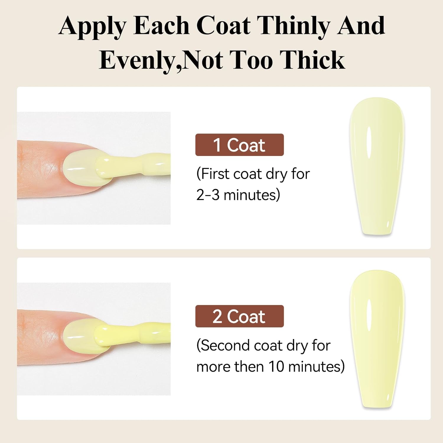 Yellow Nail Polish Quick Dry Pastel Nail Lacquer Sheer Color, Light Yellow Regular Fast Dry Fingernail Polish Bulk Non Gel Long-Lasting DIY Salon Gift For Women-BrightBean Baby