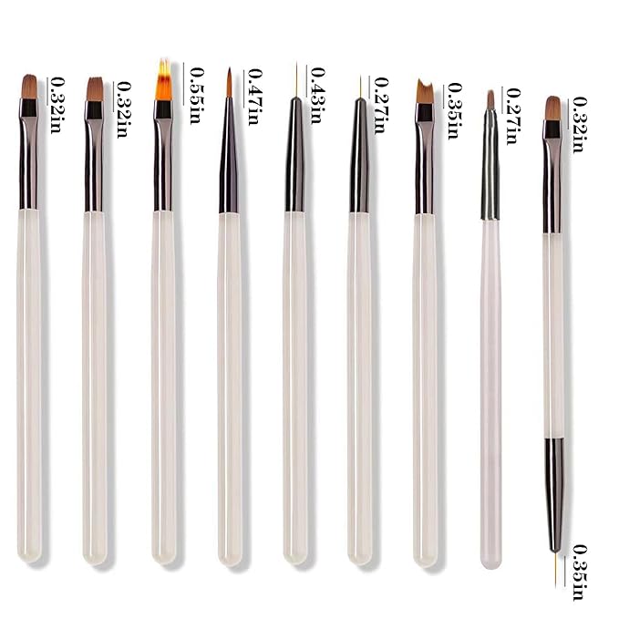 36Pcs Nail Art Brush Set, Acrylic Nail Brushes, Dotting Tools, Liner & Dust Brush, Drawing Pens For Gel Polish, sponge Polishing Rubs, Professional Nail Art Tools For Beginners & Salon Home Use-BrightBean Baby