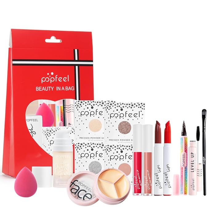 All in One Eyeshadow Palette Makeup Set, Makeup Kits with Foundation, Mascara, Concealer Lipstick Gloss, Eye Liner,Travel Makeup Bundle Makeup Gift Box for Women Girl Maquillaje-BrightBean Baby