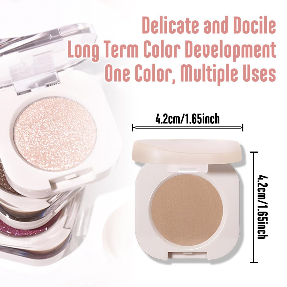 Matte Eyeshadow Monochrome, Rice Brown Eye Shadow Makeup, Neutral Matte Pressed Powder, Single Vegan Eyeshadow, Highly Pigmented Natural Eyeshadow Palette,Single Long Lasting Deep Nature Eye Make 06#-BrightBean Baby