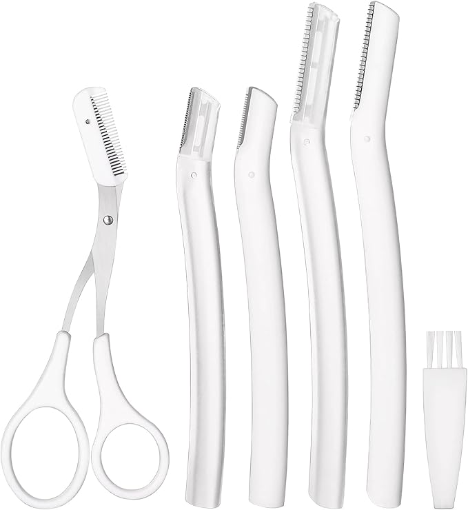 Dermaplaning Tool Set – Facial Razor for Women & Men with Eyebrow Trimmer – Exfoliating Facial Shaver for Peach Fuzz Removal, Skin Refresh & Eyebrow Shaping-BrightBean Baby