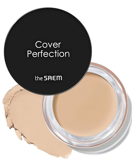 THESAEM Cover Perfection Pot Concealer #0.5 Ice Beige - High Adherence & Coverage Balm, Conceals Blemish & Acne Spots, Matte Finish Sebum Control for Oily and Combination Skin-BrightBean Baby