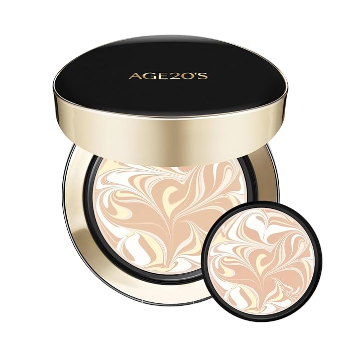 AGE20'S Signature Essence Pact SPF 50+ | Pack of 2 | 17N IVORY | Cream Foundation, Dewy Finish, Natural Coverage | Korean Cushion Foundation-BrightBean Baby