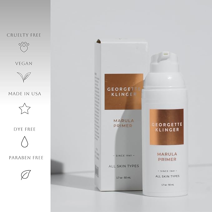 Marula Primer - Vitamin-Rich Hydrating & Gentle Moisturizer, Lightweight Instant Pore Minimizer, Long-Lasting Makeup Base, Smooth Application, Unclogs Pores & Fills Lines -1.7 oz by Georgette Klinger-BrightBean Baby