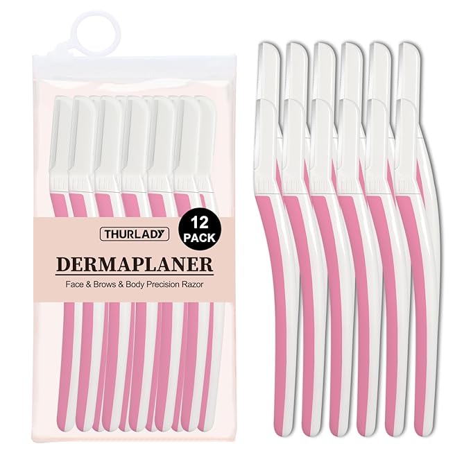 Face Razors for Women, Dermaplane Razor for Women Face, Eyebrow Razor, Dermaplaning Tool, Skin Safe Microblades, Peach Fuzz Remover (12ct, Pearl Blush)-BrightBean Baby