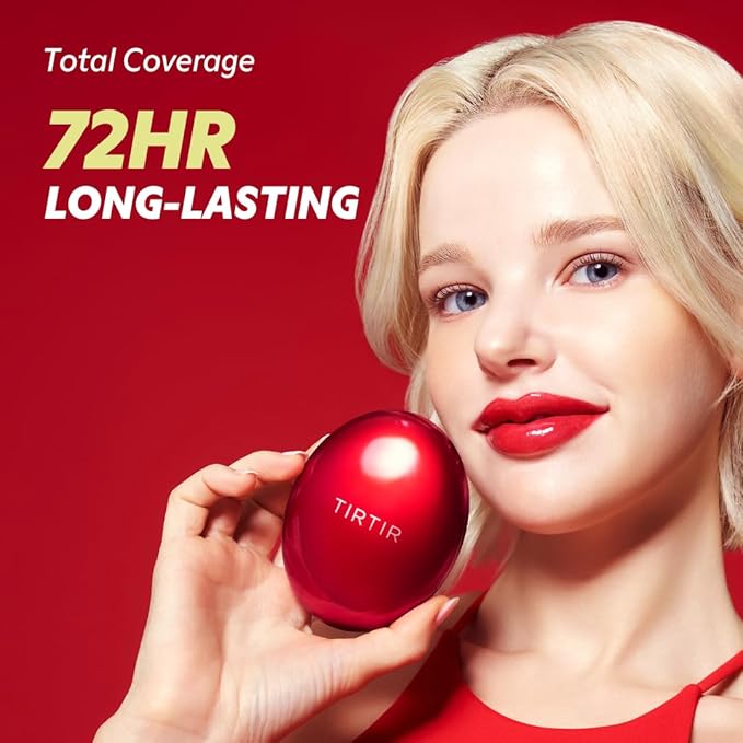 TIRTIR Mask Fit Red Cushion Foundation | Full coverage, Weightless, Skin fit, Satin Glow Finish, Korean Makeup BB Foundation, beauty, Tattoo cover up, Buildable (#31N French Beige, 0.63 Fl Oz)-BrightBean Baby