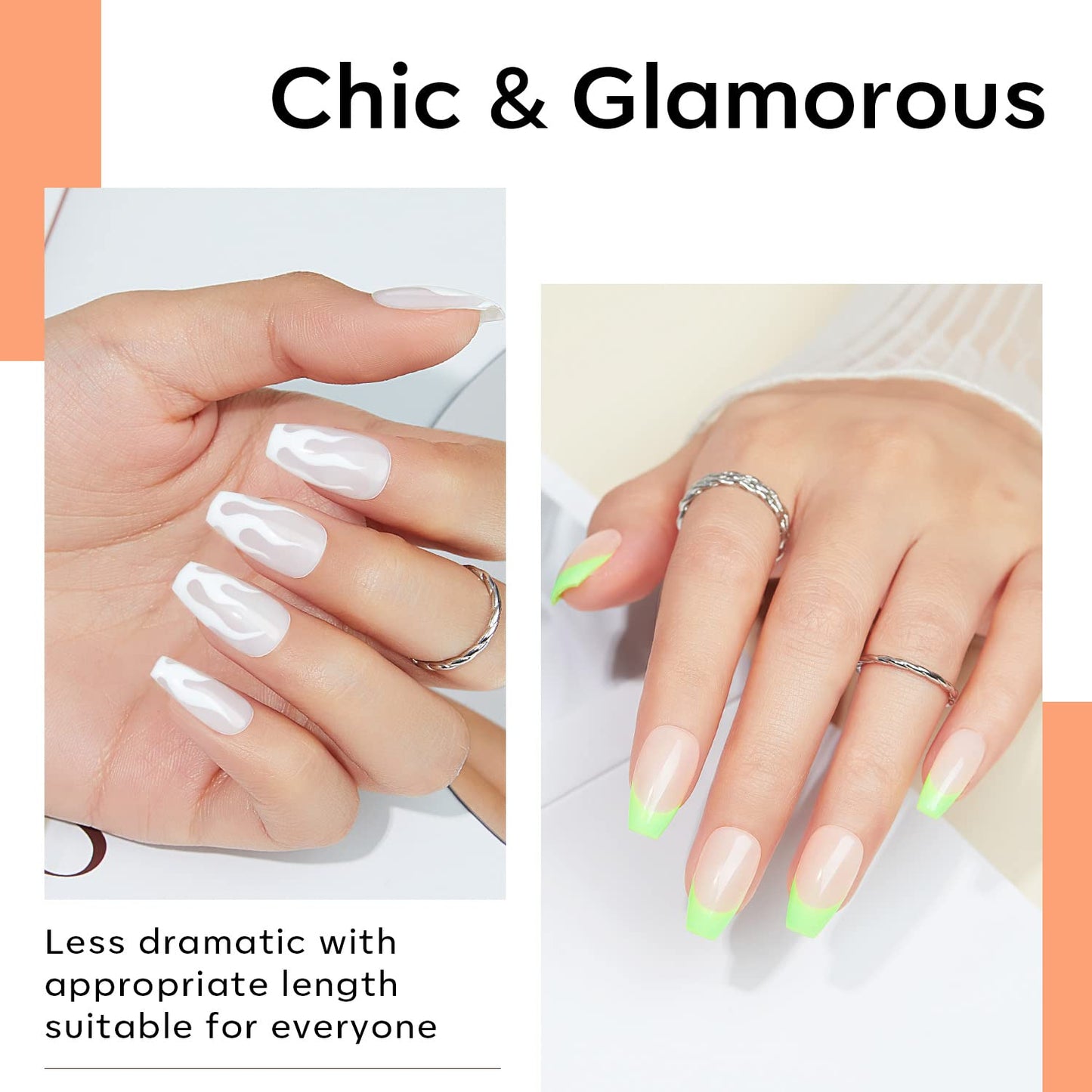 Modelones Short Coffin Nail Tips - 500Pcs Fake Nails Gel Tips Half Matte Full Cover No Filed Stronger Press on for Manicure Extension Art DIY Salon 10 Sizes-BrightBean Baby