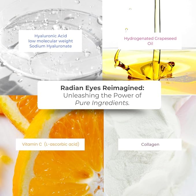 Anti-age under eye masks - With Hyaluronic Acid, Collagen & Vitamin C. Natural gel eye masks, under eye gel patches for dark circles & puffy eyes. Anti wrinkle skincare, hydrating & soothing. 20 pairs-BrightBean Baby