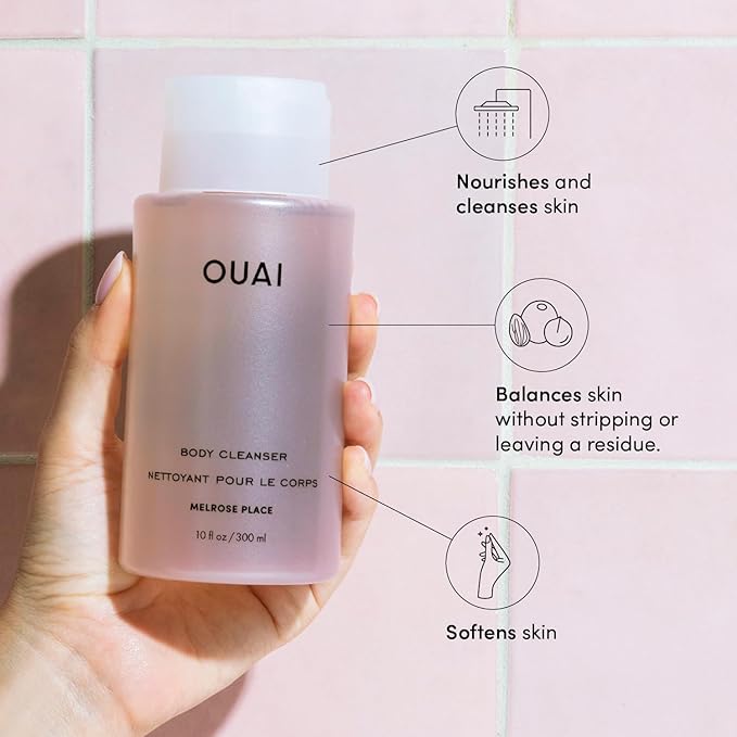OUAI Body Cleanser, Melrose Place - Foaming Body Wash with Jojoba Oil and Rosehip Oil to Hydrate, Nurture, Balance and Soften Skin - Paraben, Phthalate and Sulfate Free Skin Care Products - 10 Oz-BrightBean Baby
