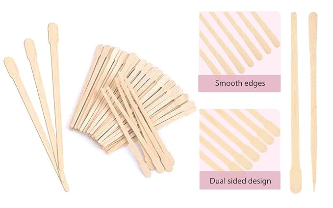 Mibly 1000 Pcs Wooden Wax Sticks - Eyebrow, Lip, Nose Small Waxing Applicator Sticks for Hair Removal and Smooth Skin - Spa and Home Usage-BrightBean Baby