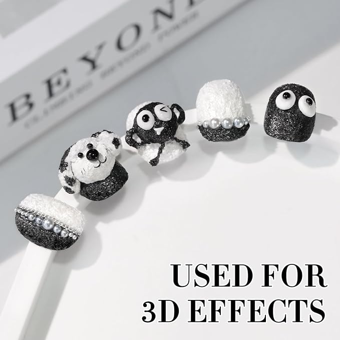 Double Rhythm 3D Nail Gel Solid Sculpting Gel for Nail Art Non-Sticky Hard Gel for Building Carving Molding Nail Extension Soak Off UV/LED Salon Home DIY 0.5 Oz (Gypsum Black)-BrightBean Baby