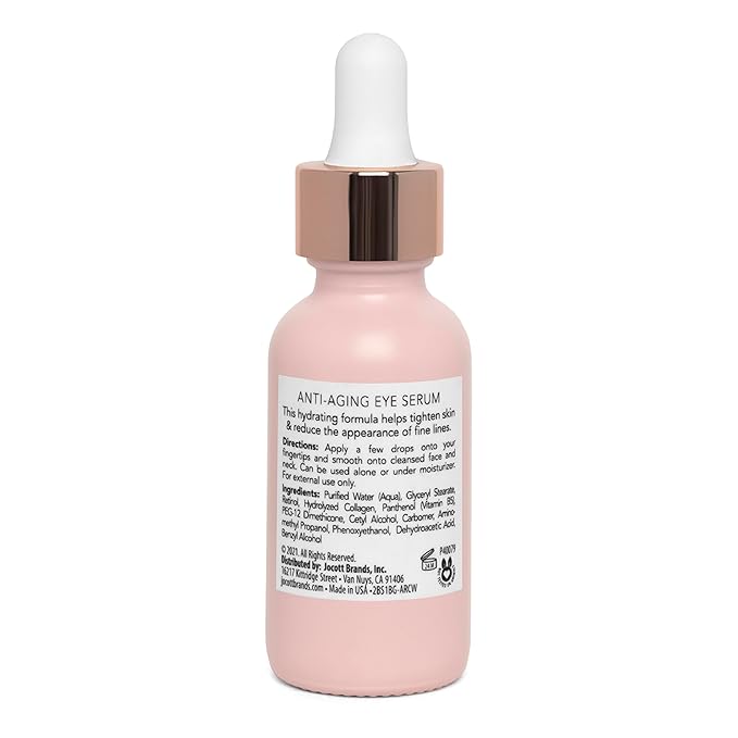 Pearlesssence Anti-Aging Eye Serum (Retinol + Collagen) - Helps Reduce Fine Lines & Wrinkles | Gentle & Lightweight Formula | Plumps & Tightens | Made in USA & Free (1oz)-BrightBean Baby