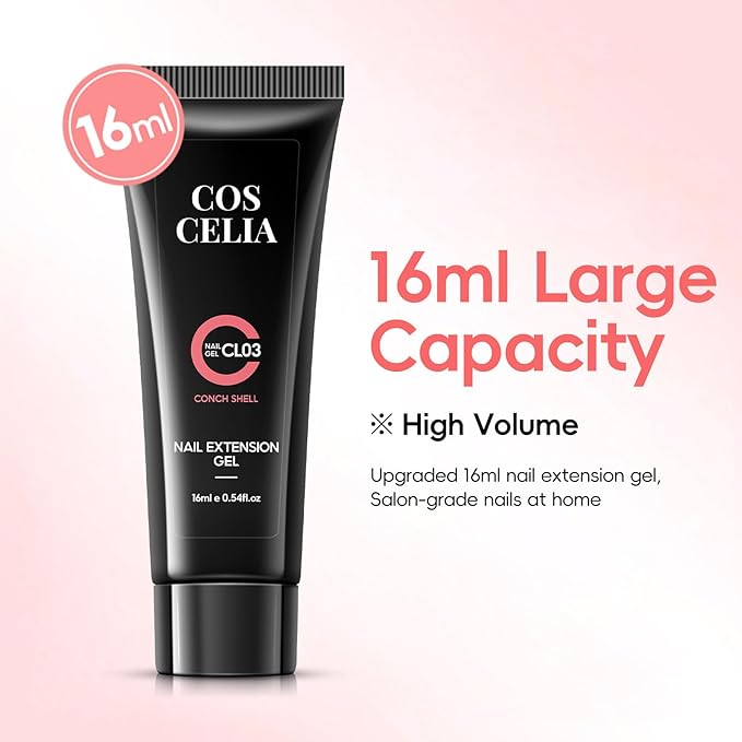 COSCELIA Poly Nail Gel Kit Starter Kit with U V Lamp 3PC Coscelia Poly Extension Gel for Beginners Clear Pink White Nail Art Quick Building Gel Manicure Kits Gift for Women DIY at Home-BrightBean Baby