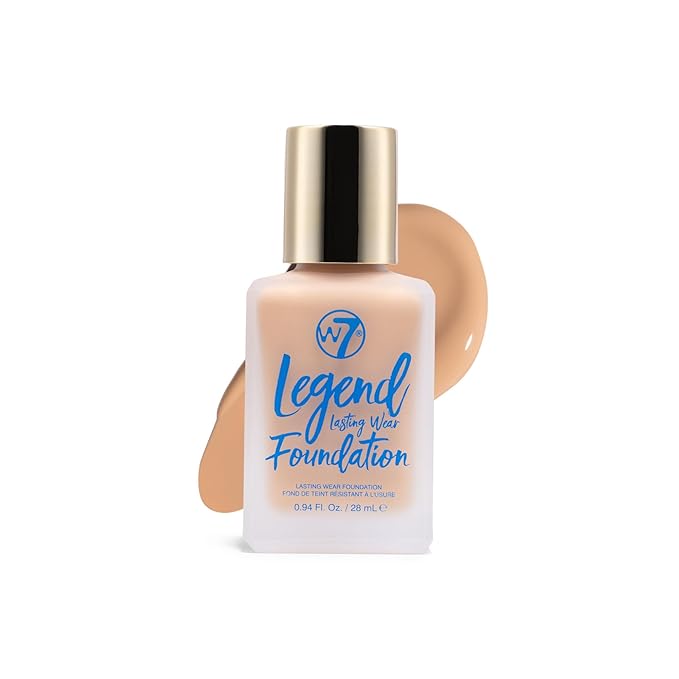 W7 Legend Foundation - Creamy Liquid Foundation for Poreless, Semi-Matte Medium Coverage - 28ml (Soft Tan)-BrightBean Baby