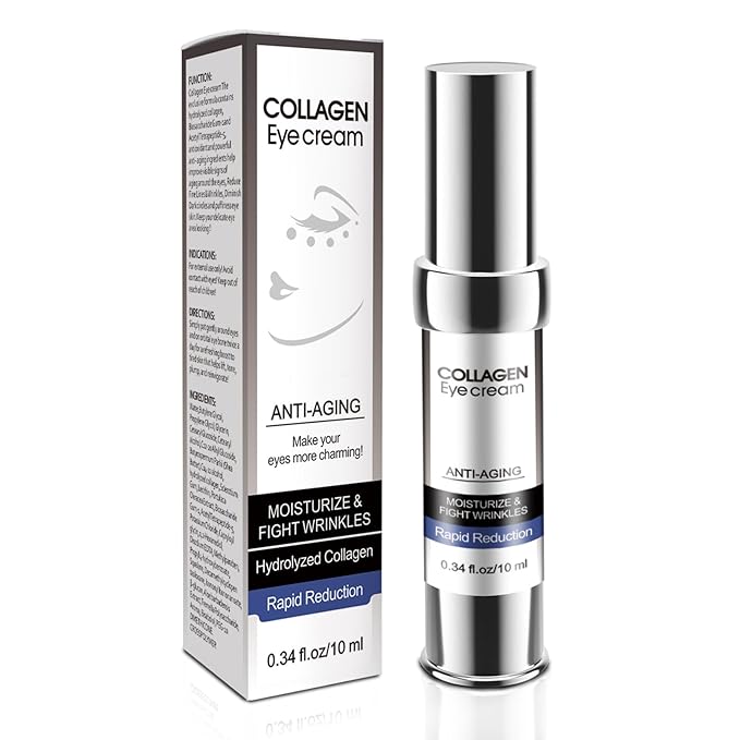 Eye Cream, Collagen Under Eye Treatment Gel, Moisturizing Anti Aging Wrinkle, Reduce Dark Circles, Puffiness Bags, Fine Lines, Skin Firming, Lifting Brightening Under and Around Eyes Women Men-BrightBean Baby