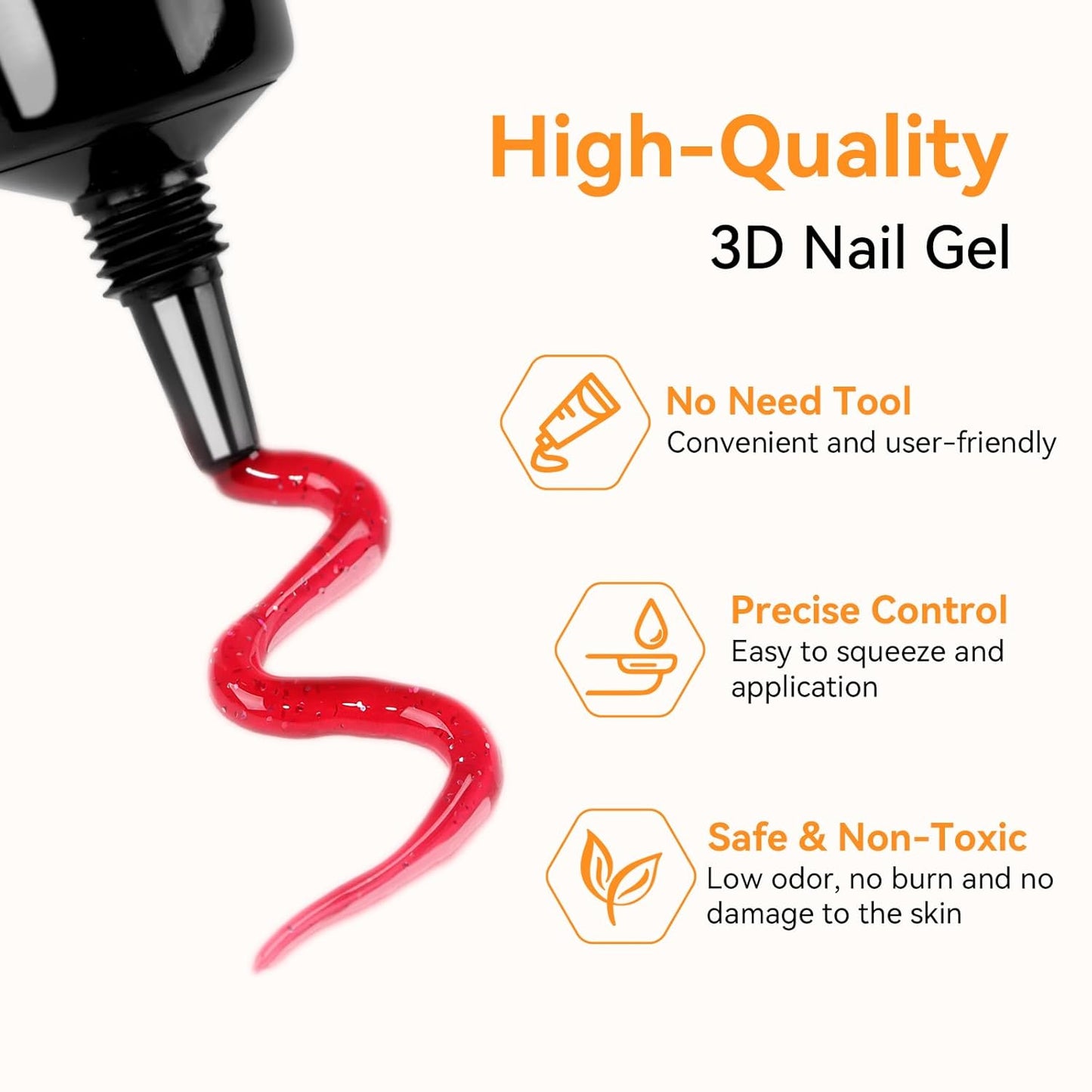 Makartt 3D Sculpting Gel for Nail Art Kit: 3D Nail Gel for Nail Art, 15ml No Wipe Polish for Molding Drawing, Embossed Gels for Nail DIY Manicure - Glistening Cheer & Tinsel Green (2PCS)-BrightBean Baby