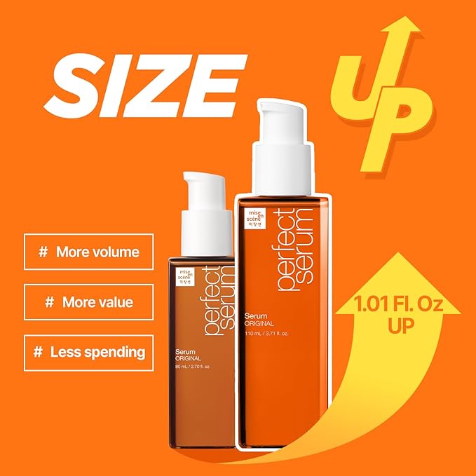 Mise En Scene Perfect Serum Original Bigger Size - Hair Oil for Frizzy & Dry Hair, Hydration and Nutrition Hair Essence for Damage Care, Floral Fragrance, Korean Hair Care Product, 3.71 Fl Oz.-BrightBean Baby