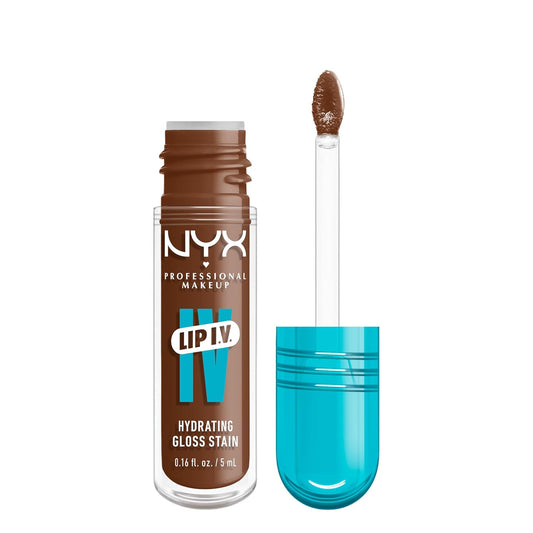 NYX Professional Makeup Lip IV Hydrating Glossy Lip Stain with 12HR Hydration - Splash N Spice (Brown)-BrightBean Baby