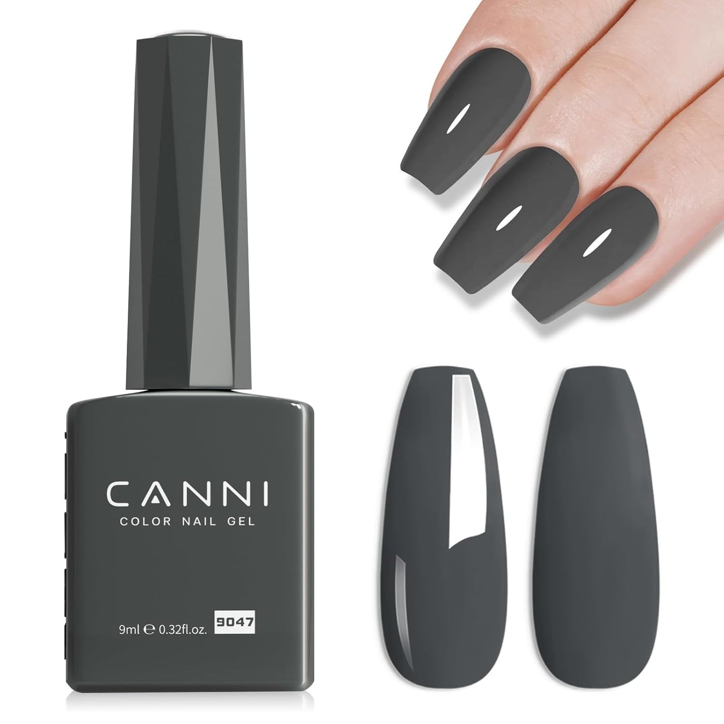 CANNI Gray Gel Nail Polish, 1Pcs Grey Nail Polish Gray Color High Gloss Soak Off U V Gel Nail French Nail Manicure Salon DIY-BrightBean Baby