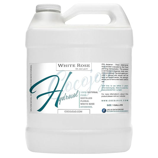Dr Joe Lab White Rose Water Hydrosol - Natural Distilled Bulgarian Non-GMO Vegan Hydrating Toning Spray Mist Face Hair Skin Pores Locs Dreads - Packaging May Vary (1 Gallon)-BrightBean Baby