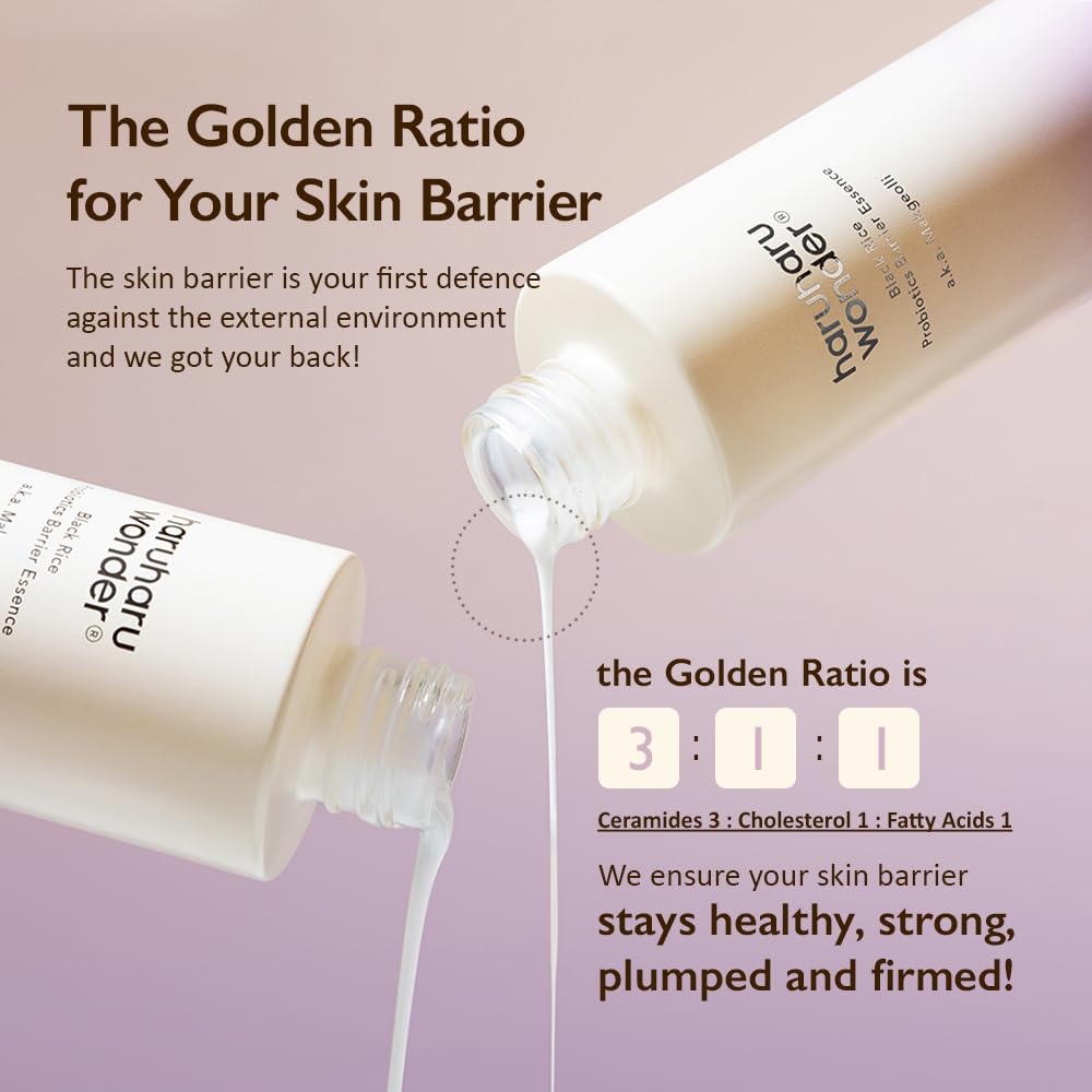 haruharu Wonder Black Rice Probiotics Barrier Essence & Black Rice Hyaluronic Toner for Sensitive Skin Set-BrightBean Baby