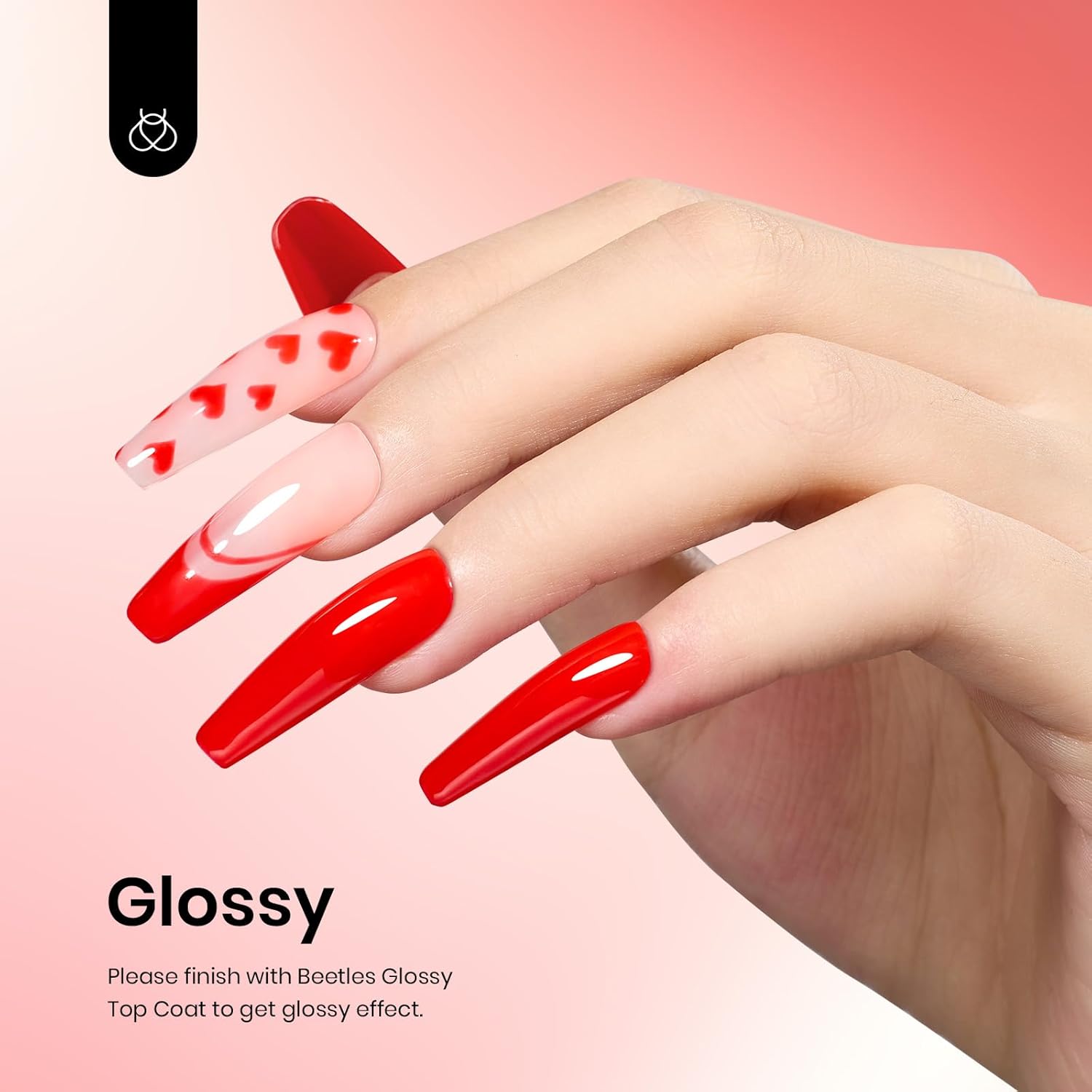 Beetles Red Gel Nail Polish, 1 Pcs 15ml 0.51 FL.OZ Red Color Soak Off U V LED Gel Polish Nail Art Design Manicure Salon DIY Salon-BrightBean Baby