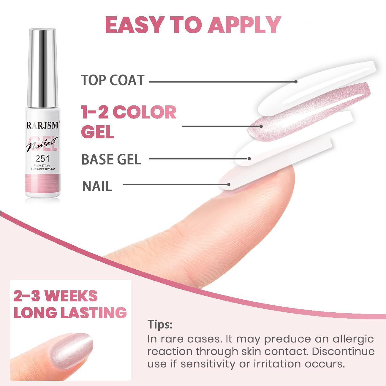 RARJSM Pearl Pink Nail Art Gel Liner Pearlescent Shell Glitter Swirl Effect Gel Nail Polish 8ml Build in Thin Brush Painted Drawing Striper Gelpolish Soak off Curing Requires for Home Salon Design-BrightBean Baby