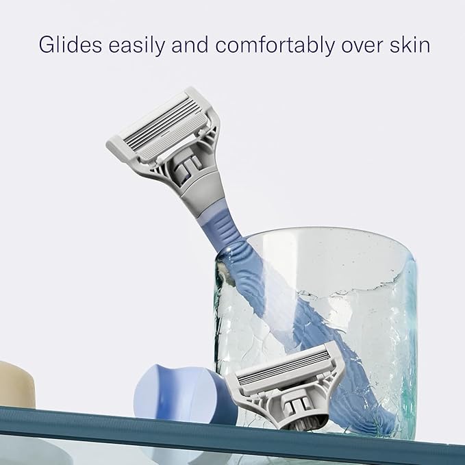 Flamingo Pubic Hair Razor for Women, Shaving Kit, 1 Pubic Razor Handle, 4 Five-Blade Refills, 1 Shower Holder, Starter Set, Full Kit-BrightBean Baby