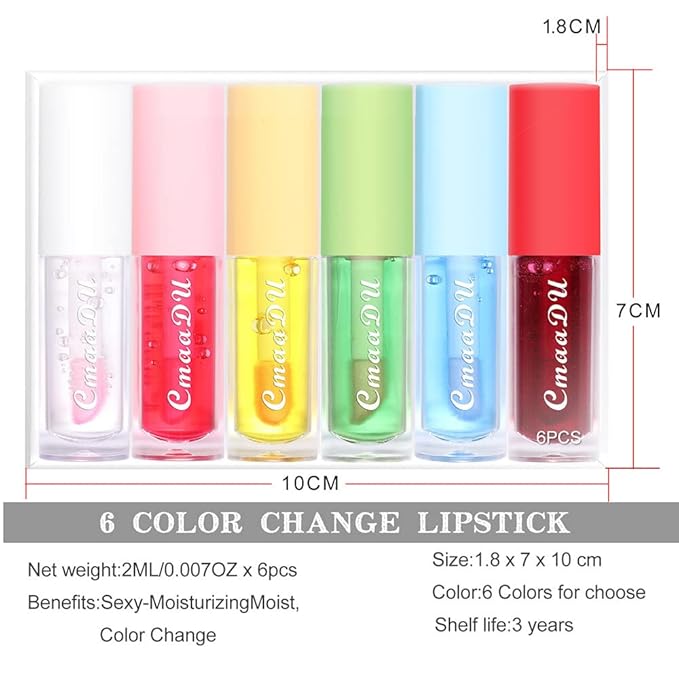Yasovigi Fruit Lip Oil Plumping Lip Tint Moisturizing Lip Gloss, Transparent Lip Balm Care Stick Nourishing Repairing Non-sticky, Moisture&Lighten Lip Lines-BrightBean Baby