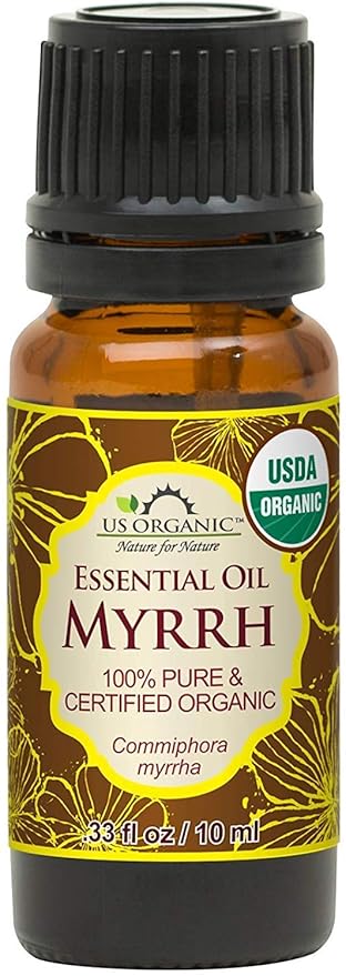 US Organic 100% Genuine Myrrh Essential Oil - Sourced from The Horn of Africa, USDA Certified Organic, Extracted by Hydro-Distillation (Myrrh, 10 ml)-BrightBean Baby