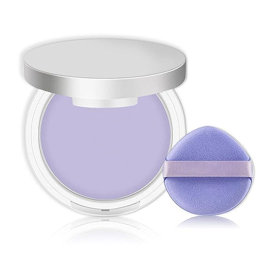 AIUEO Lavender Matte Setting Powder Sunscreen Powder Oil Control Blurring Pressed Powder Refreshing and Comfortable Purple Face Powder Makeup, Polvo Compacto De Maquillaje-BrightBean Baby