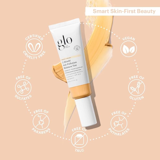 Glo Skin Beauty C-Shield Anti-Pollution Moisture Tint - Tinted Moisturizer With SPF 30 for Face, Broad Spectrum Protection & Vitamin C, 1.7 Oz (3W-Light)-BrightBean Baby