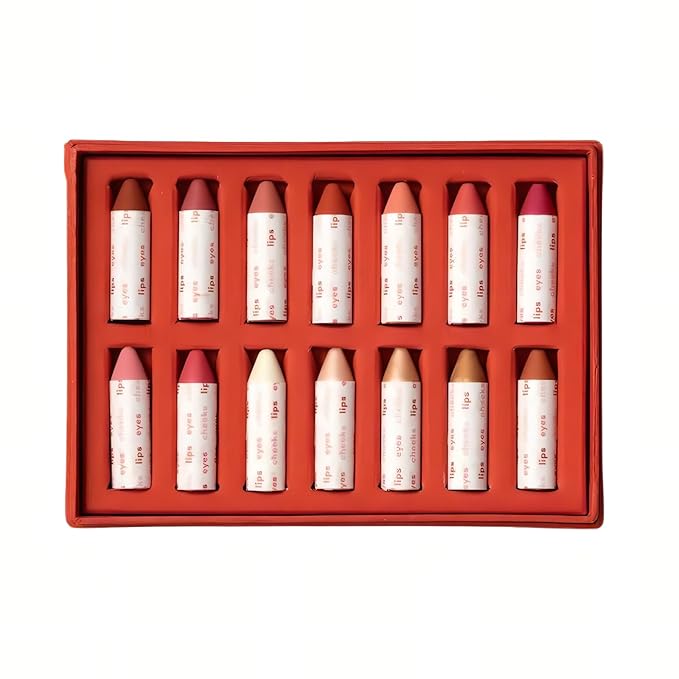 Axiology Multi Stick Crayons For Eyes, Lips, Cheeks Gift Set 14 Balmies - Creamy Buildable Lightweight Moisturizing Blush Face Sticks Contour & Highlighter All Day Wear Face Makeup (Super Fan Pack)-BrightBean Baby