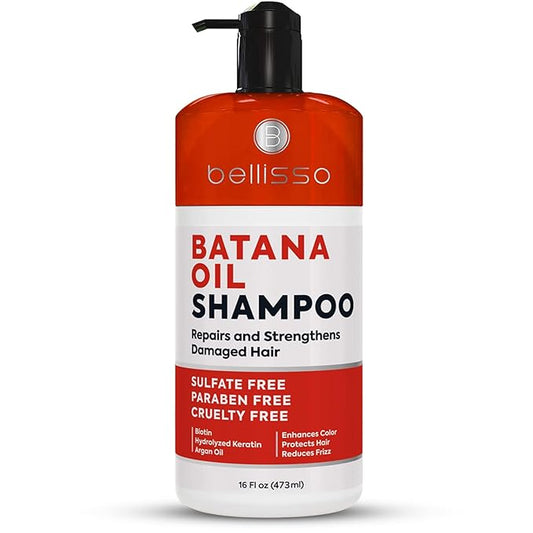 Batana Oil Shampoo - Volumizing Salon Formula for Thinning and Fine Hair Women and Men - Sulfate and Paraben Free - Thickening Volume Boost for Thicker, Fuller Hair - With Argan Oil - 16 Fl Oz-BrightBean Baby