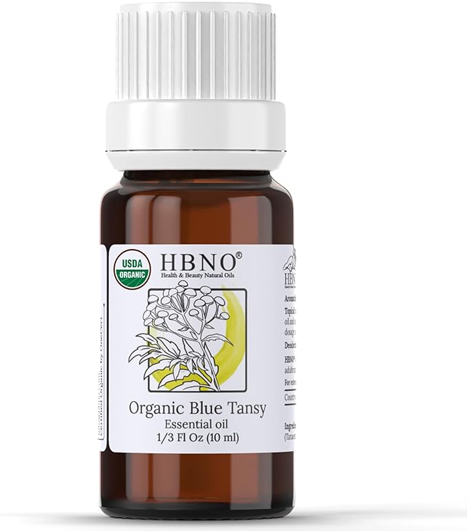 HBNO USDA Certified Organic Blue Tansy Essential Oil - 1/3 OZ (10 ml) Travel Size - Perfect for Aromatherapy, DIY, Candle Making, Soap Making, Diffusers - Blue Tansy Essential Oils-BrightBean Baby