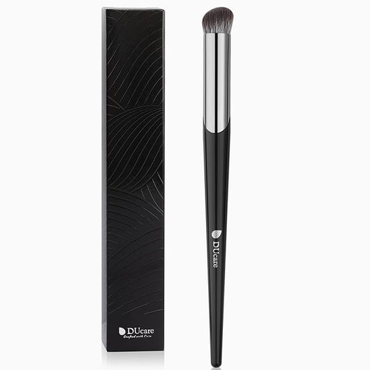 DUcare Concealer Brush Under Eye, Angled Small Nose Contour Brush, Mini Thin Slanted Foundation Dark Circles Puffiness, Puffy Face Eyebrow Eyes, Liquid Cream Blending-BrightBean Baby
