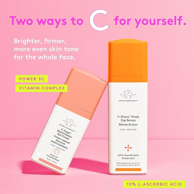Drunk Elephant C-Tango Eye Cream with Vitamin C, Brightening & Restorative Under Eye Moisturizer (15mL/0.5 Fl Oz)-BrightBean Baby
